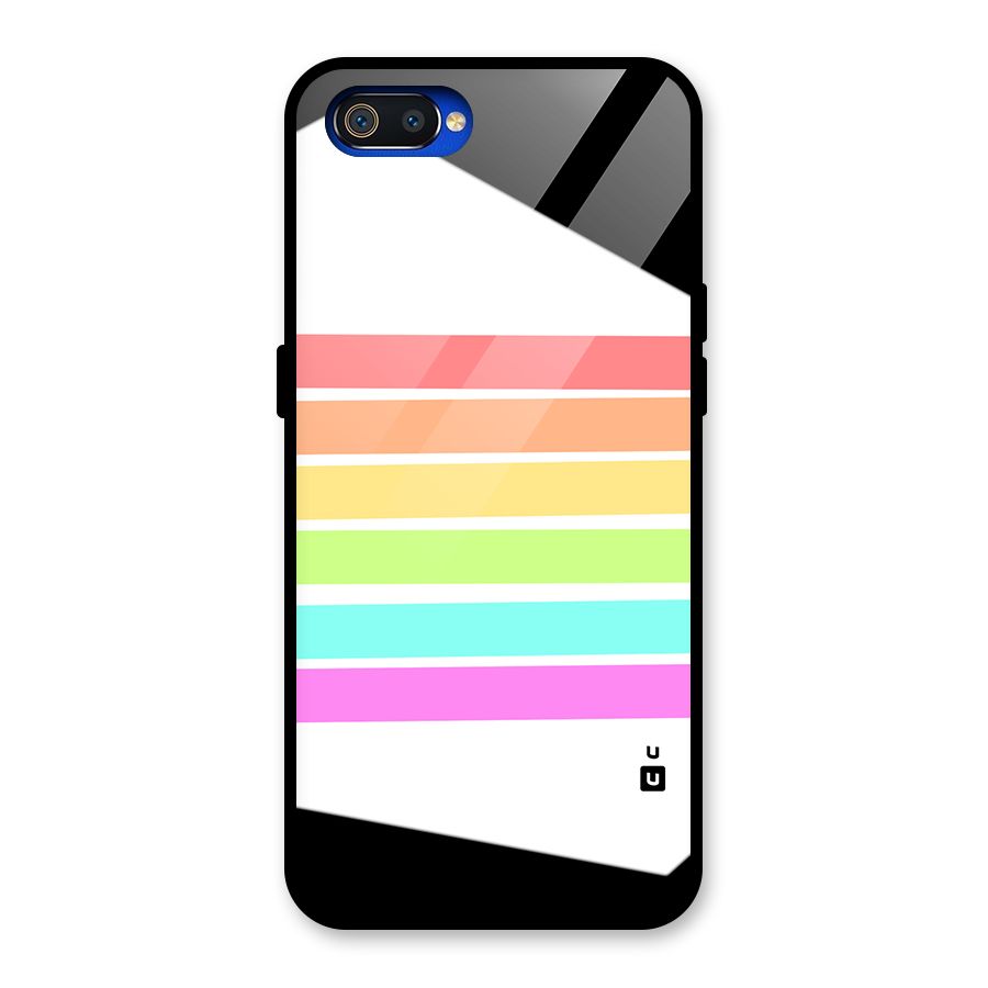 Pastel Pride Horizontal Stripes Glass Back Case for Realme C2