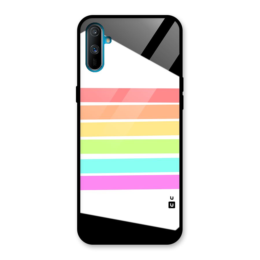 Pastel Pride Horizontal Stripes Glass Back Case for Realme C3