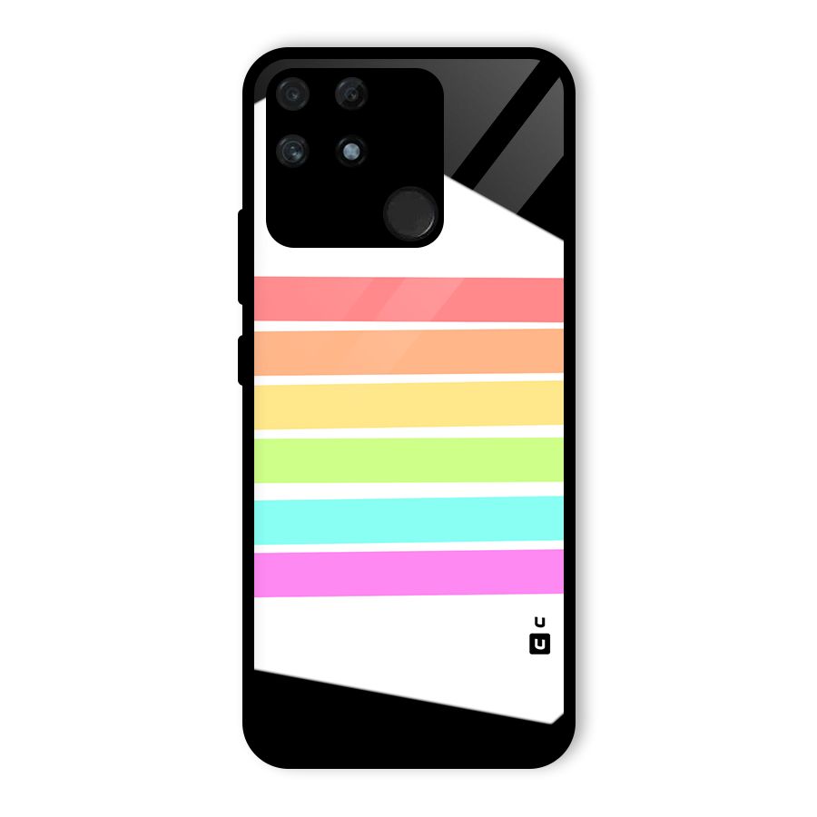 Pastel Pride Horizontal Stripes Glass Back Case for Realme Narzo 50A