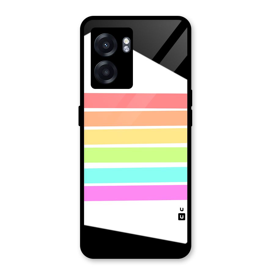 Pastel Pride Horizontal Stripes Glass Back Case for Realme Narzo 50 5G