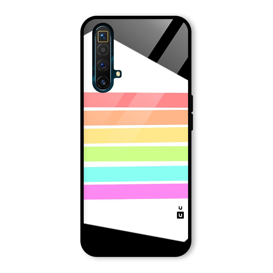 Pastel Pride Horizontal Stripes Glass Back Case for Realme X3