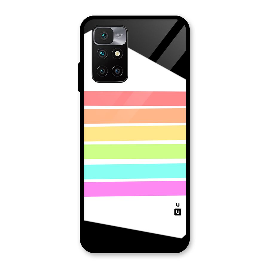 Pastel Pride Horizontal Stripes Glass Back Case for Redmi 10 Prime