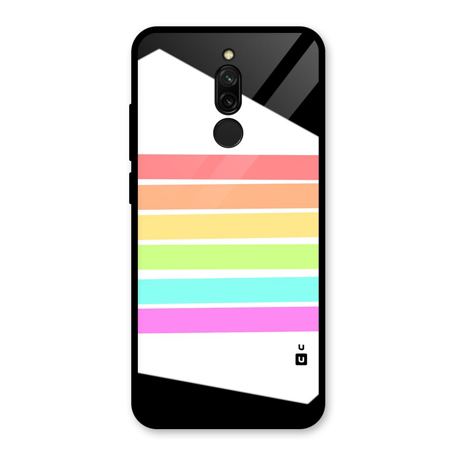 Pastel Pride Horizontal Stripes Glass Back Case for Redmi 8