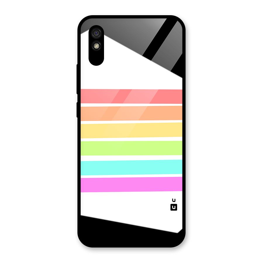 Pastel Pride Horizontal Stripes Glass Back Case for Redmi 9i