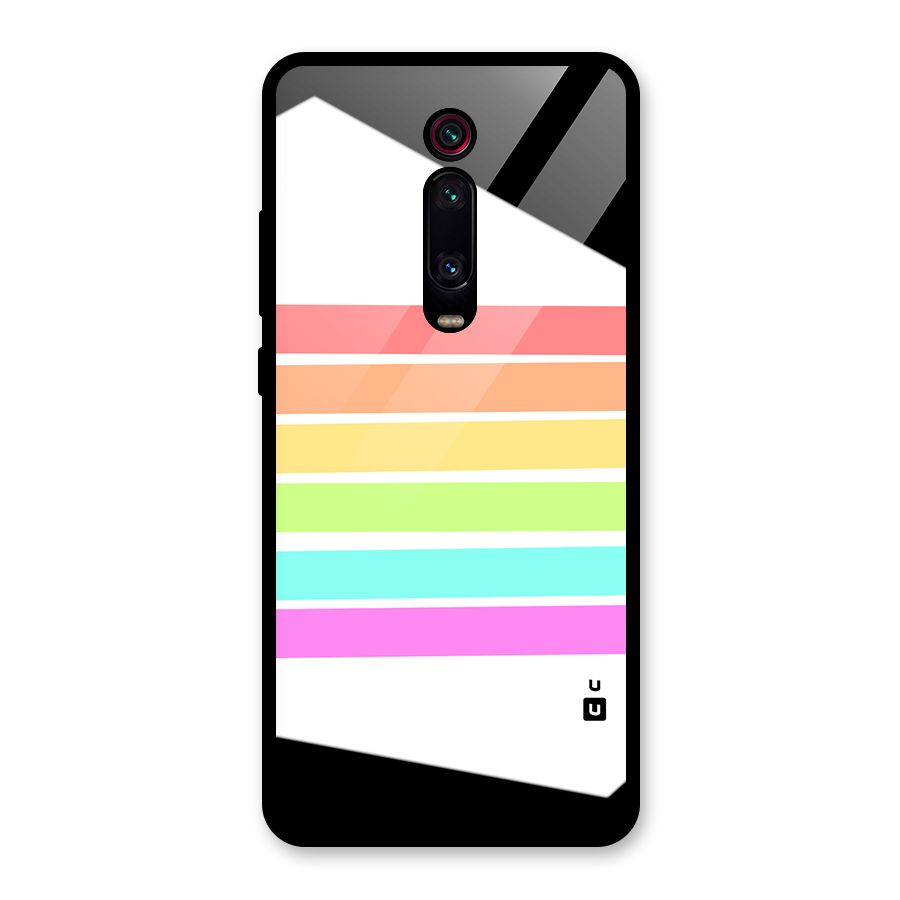 Pastel Pride Horizontal Stripes Glass Back Case for Redmi K20