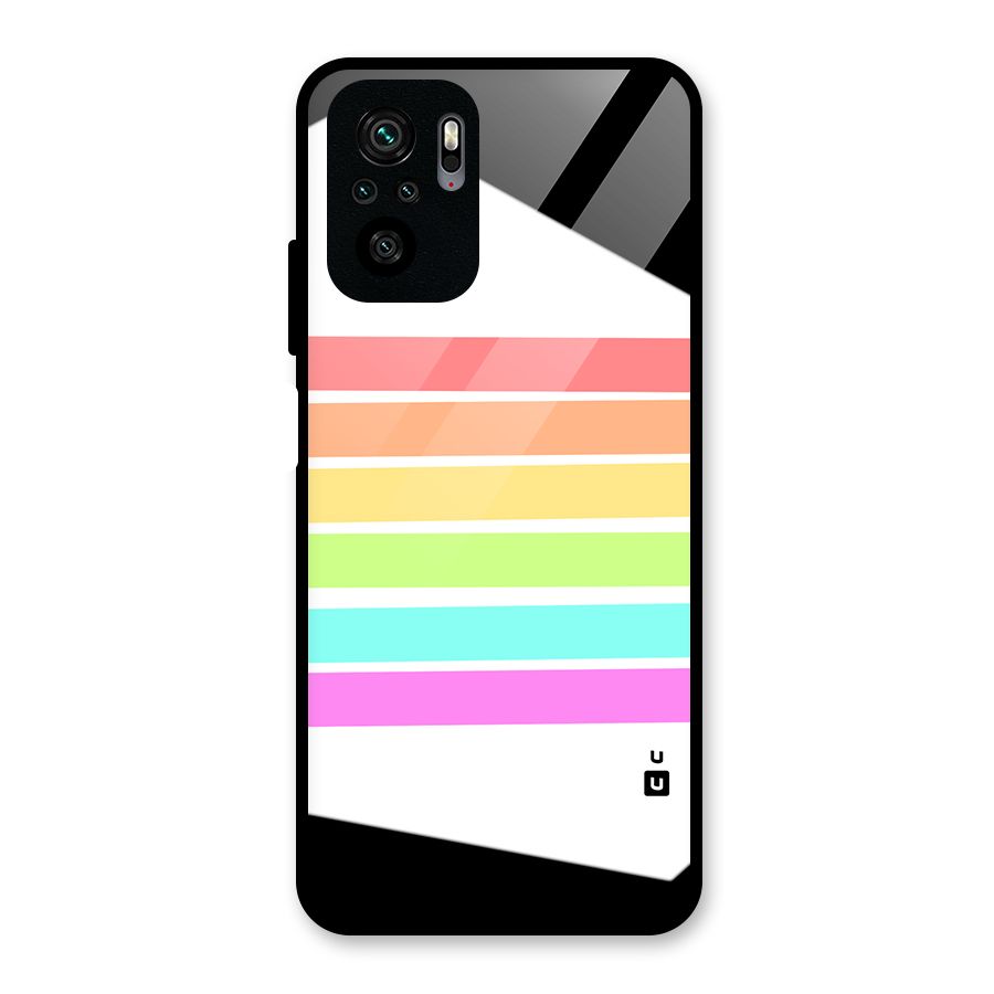 Pastel Pride Horizontal Stripes Glass Back Case for Redmi Note 10S