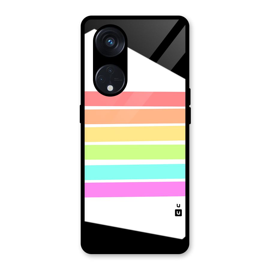 Pastel Pride Horizontal Stripes Glass Back Case for Reno8 T 5G
