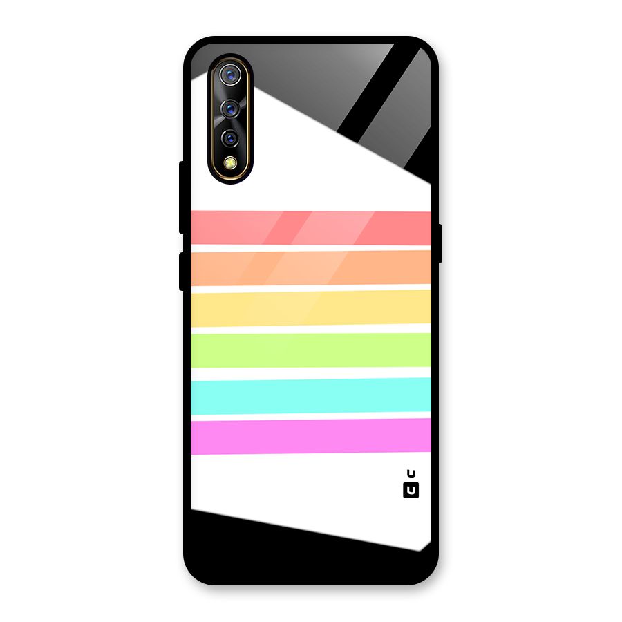 Pastel Pride Horizontal Stripes Glass Back Case for Vivo S1