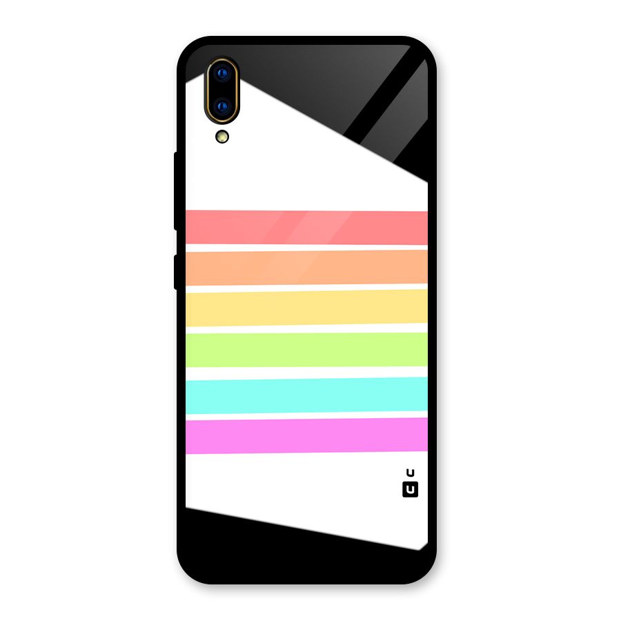 Pastel Pride Horizontal Stripes Glass Back Case for Vivo V11 Pro