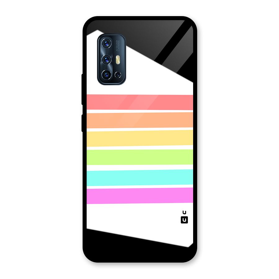 Pastel Pride Horizontal Stripes Glass Back Case for Vivo V17