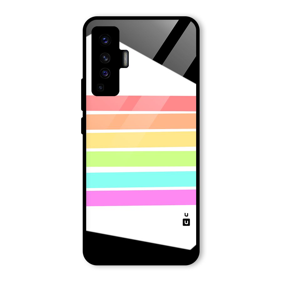 Pastel Pride Horizontal Stripes Glass Back Case for Vivo X50