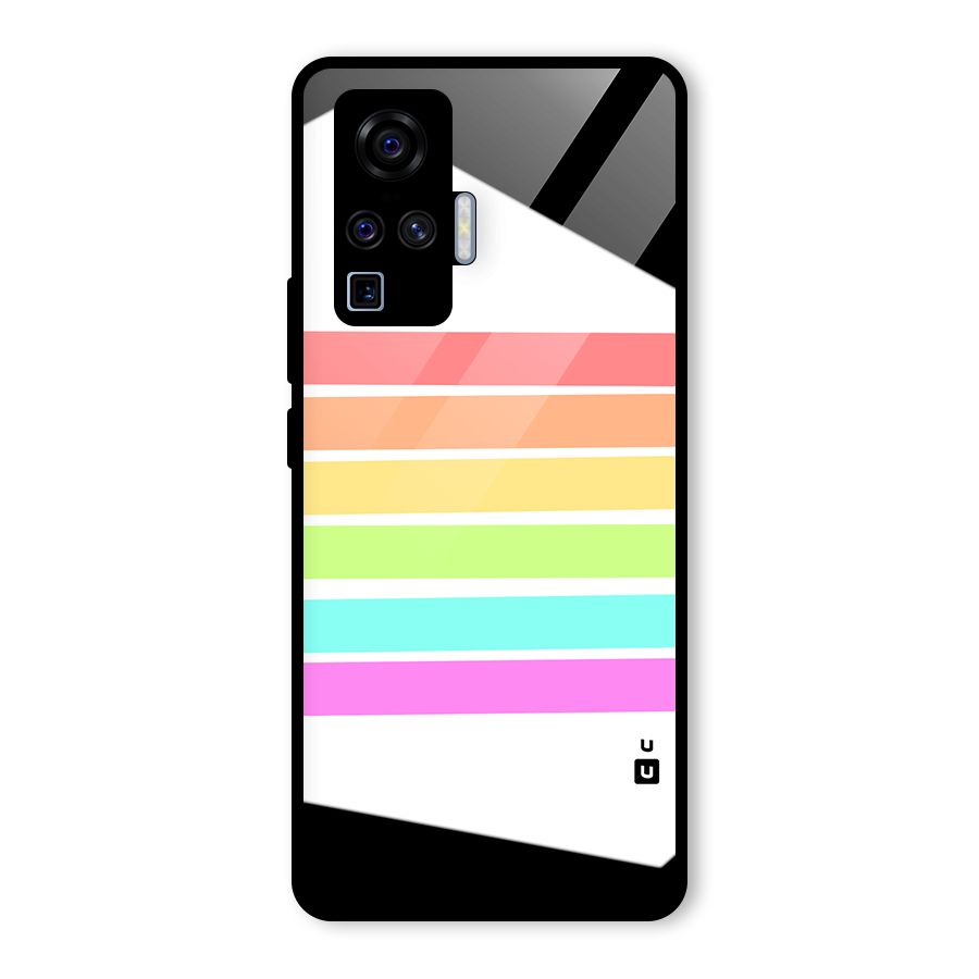 Pastel Pride Horizontal Stripes Glass Back Case for Vivo X50 Pro