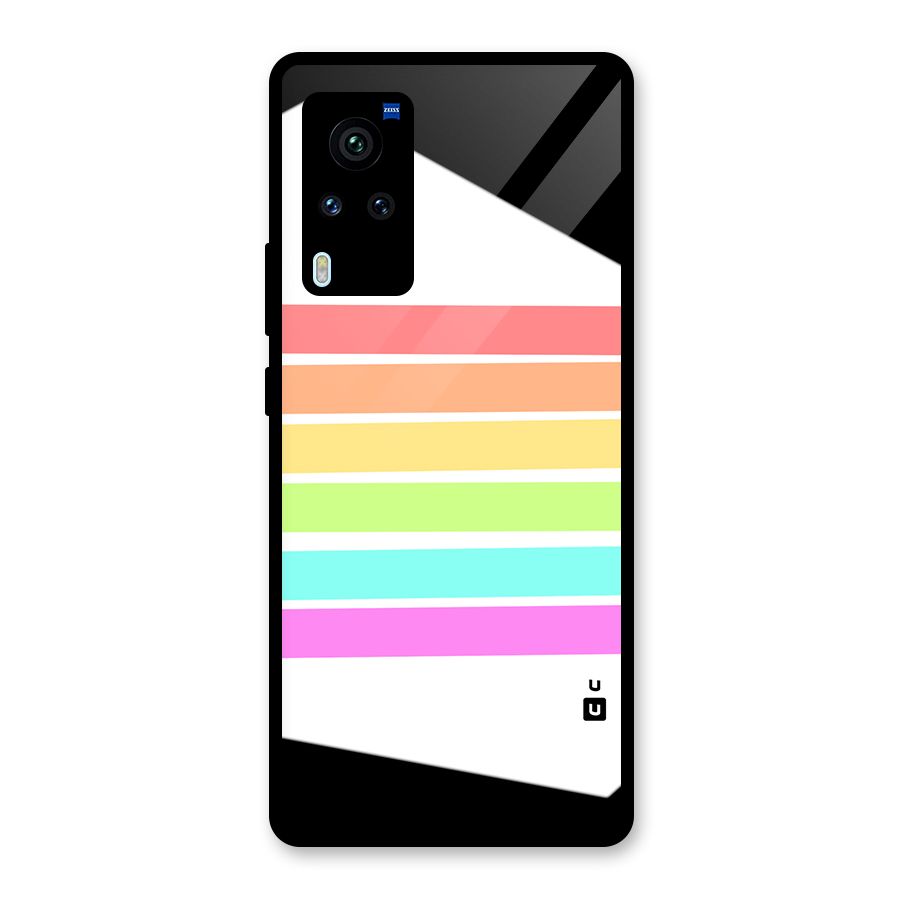 Pastel Pride Horizontal Stripes Glass Back Case for Vivo X60 Pro