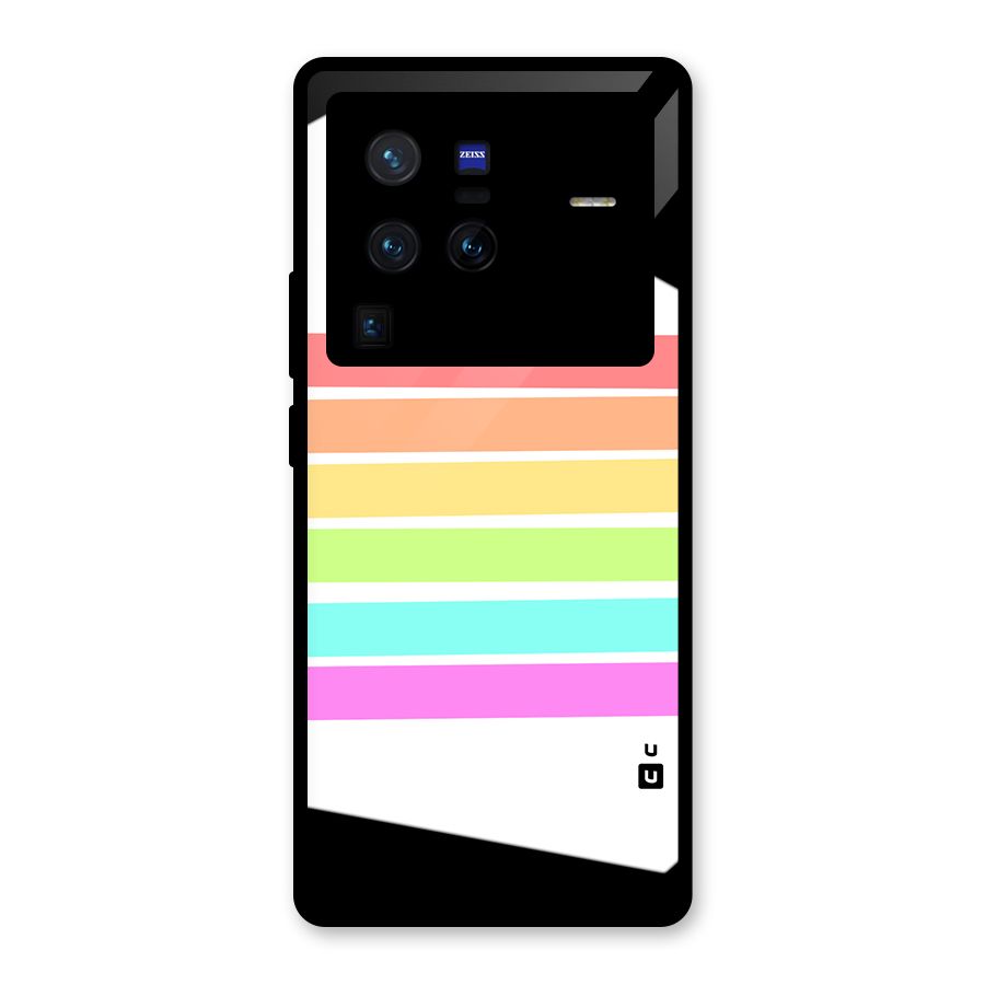 Pastel Pride Horizontal Stripes Glass Back Case for Vivo X80 Pro