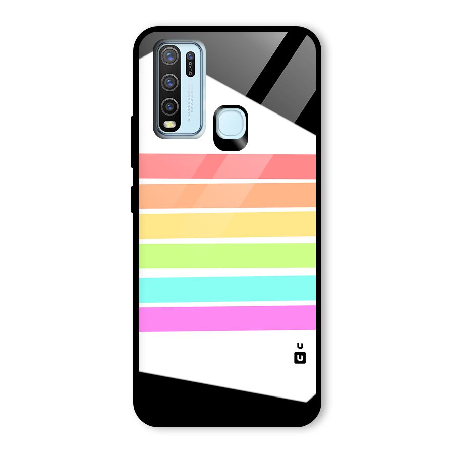 Pastel Pride Horizontal Stripes Glass Back Case for Vivo Y50