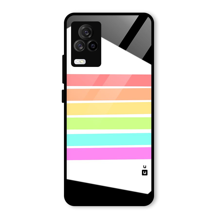 Pastel Pride Horizontal Stripes Glass Back Case for Vivo iQOO 7 Legend 5G