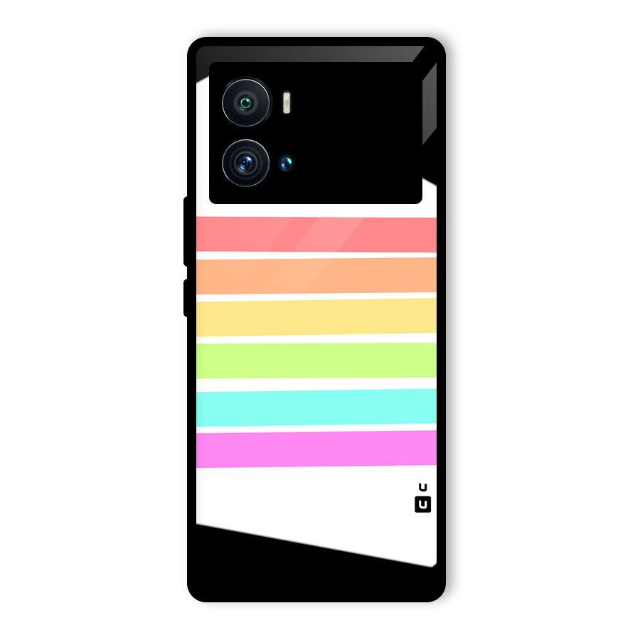 Pastel Pride Horizontal Stripes Glass Back Case for Vivo iQOO 9 Pro