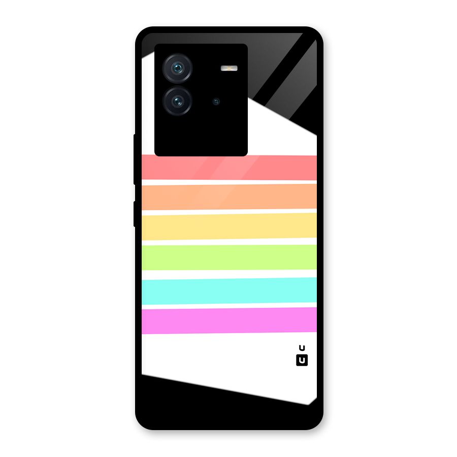 Pastel Pride Horizontal Stripes Glass Back Case for Vivo iQOO Neo 6 5G