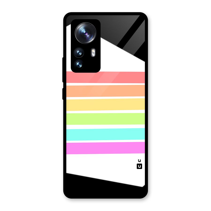 Pastel Pride Horizontal Stripes Glass Back Case for Xiaomi 12 Pro