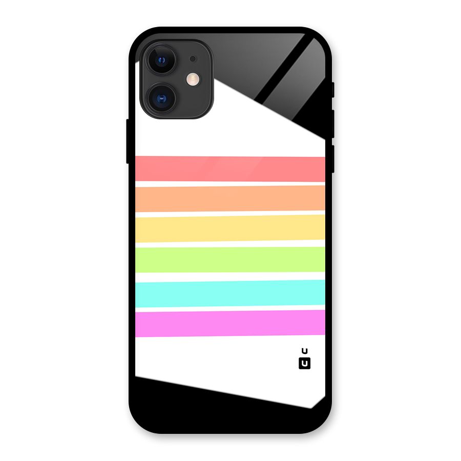 Pastel Pride Horizontal Stripes Glass Back Case for iPhone 11