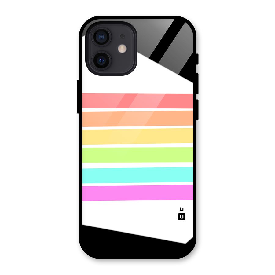 Pastel Pride Horizontal Stripes Glass Back Case for iPhone 12