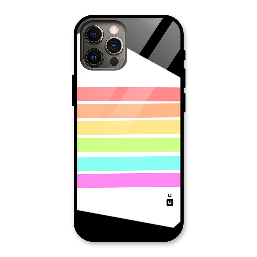 Pastel Pride Horizontal Stripes Glass Back Case for iPhone 12 Pro