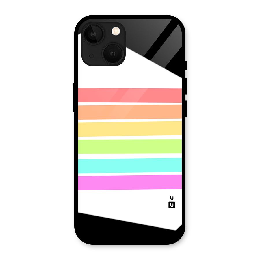 Pastel Pride Horizontal Stripes Glass Back Case for iPhone 13