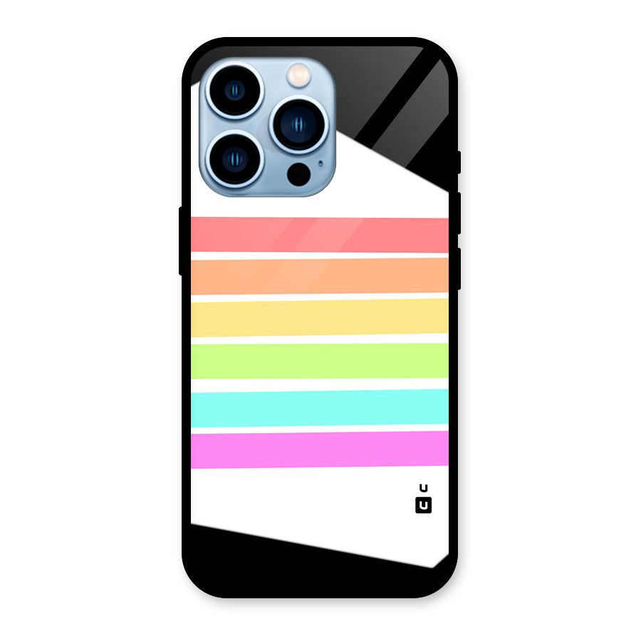 Pastel Pride Horizontal Stripes Glass Back Case for iPhone 13 Pro