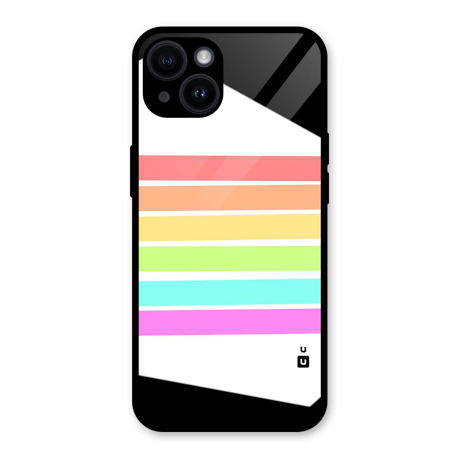 Pastel Pride Horizontal Stripes Glass Back Case for iPhone 14