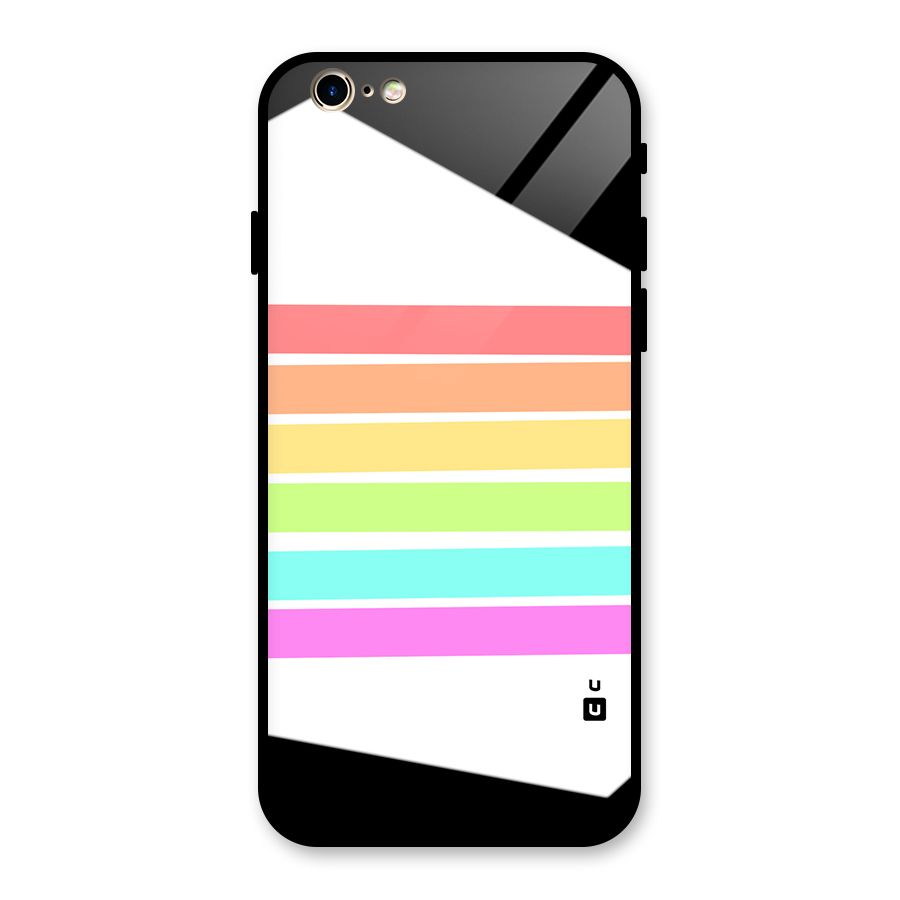 Pastel Pride Horizontal Stripes Glass Back Case for iPhone 6 6S