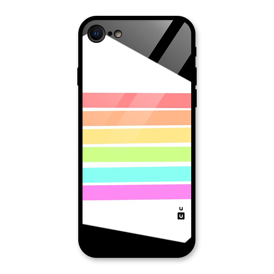 Pastel Pride Horizontal Stripes Glass Back Case for iPhone 7
