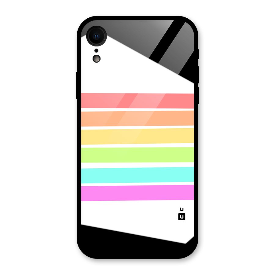 Pastel Pride Horizontal Stripes Glass Back Case for iPhone XR