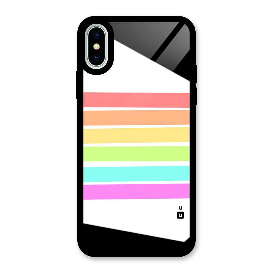 Pastel Pride Horizontal Stripes Glass Back Case for iPhone XS