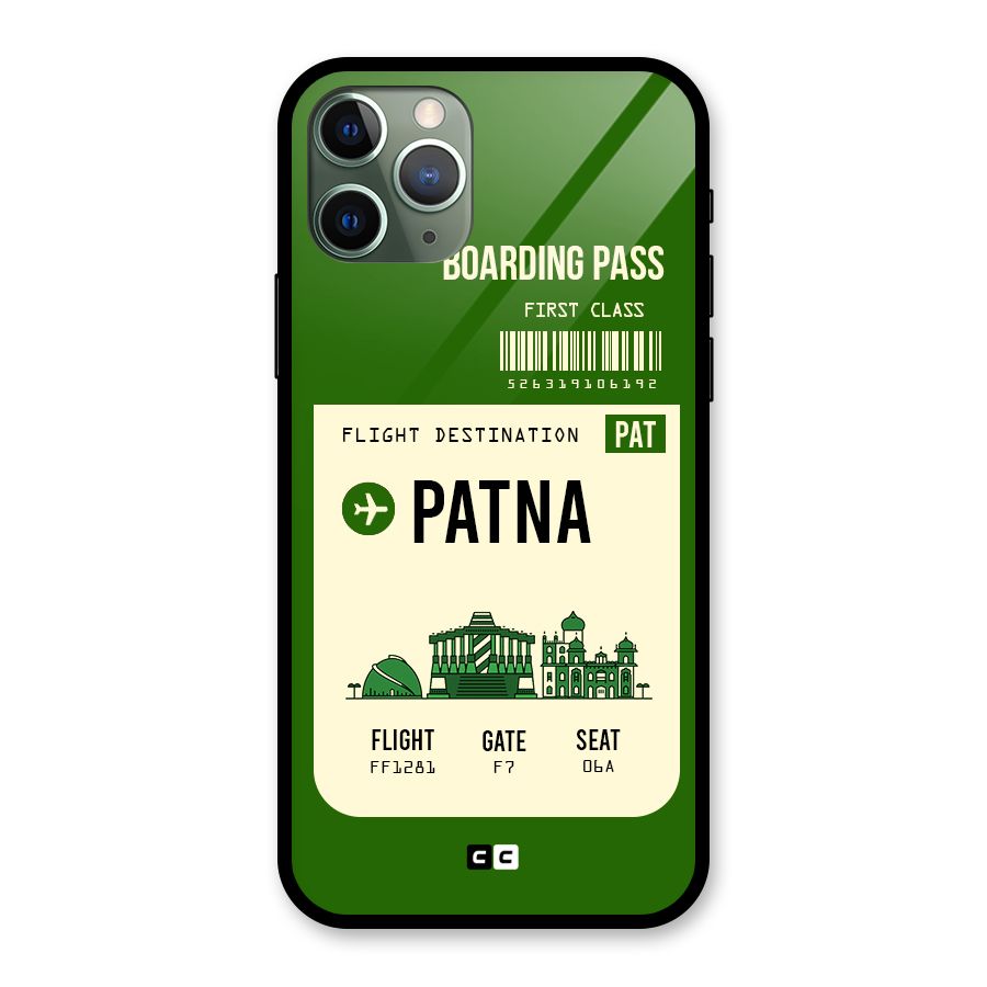 Patna Boarding Pass Glass Back Case for iPhone 11 Pro