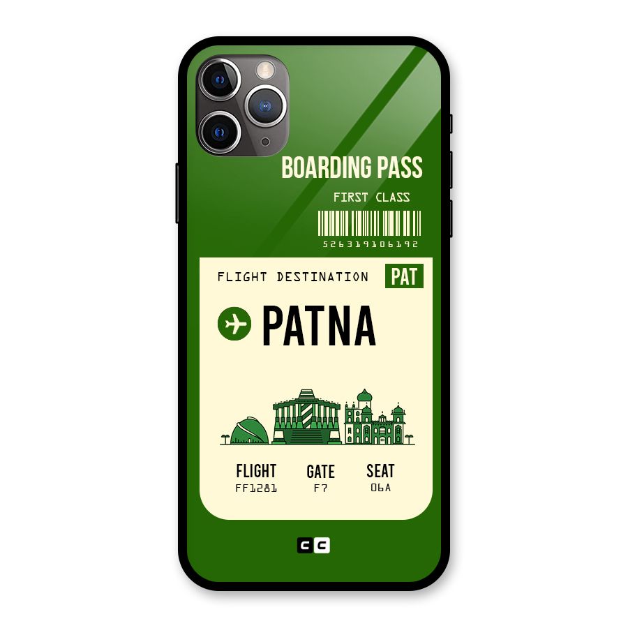 Patna Boarding Pass Glass Back Case for iPhone 11 Pro Max