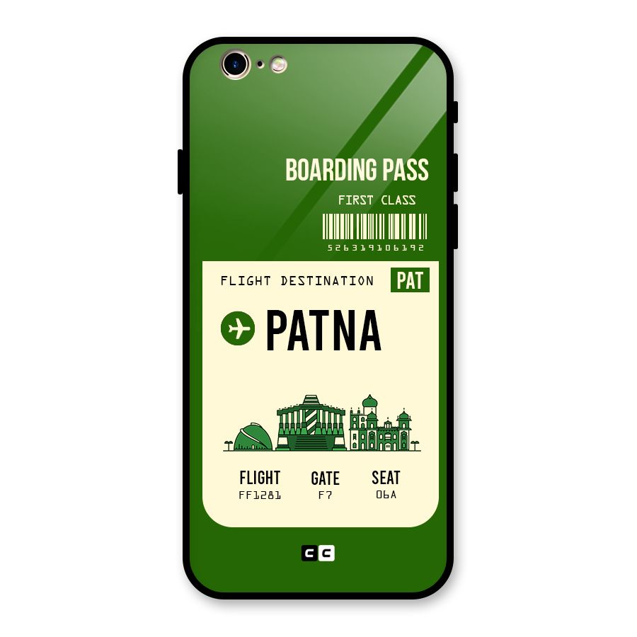 Patna Boarding Pass Glass Back Case for iPhone 6 6S