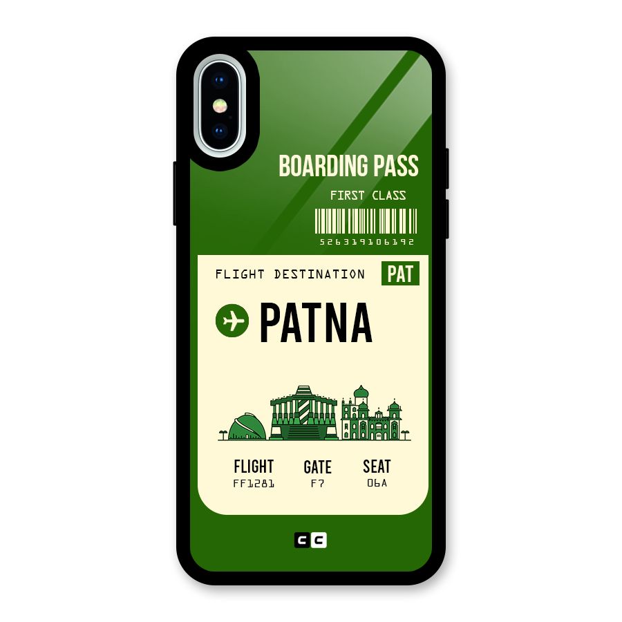 Patna Boarding Pass Glass Back Case for iPhone X