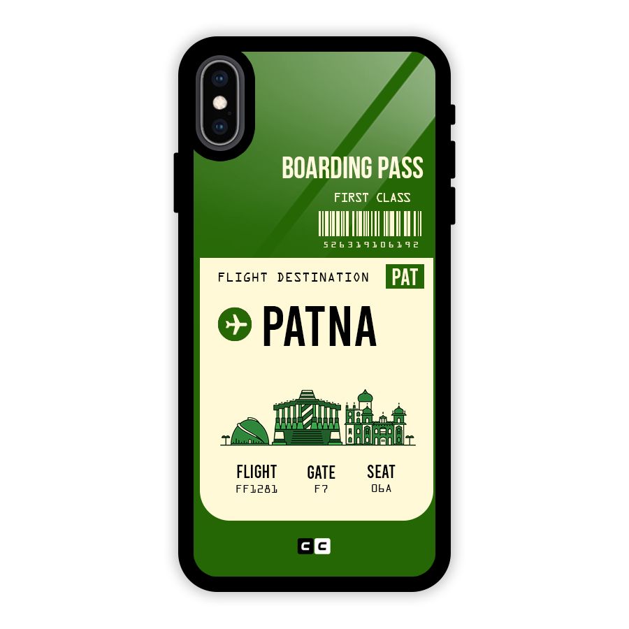 Patna Boarding Pass Glass Back Case for iPhone XS Max