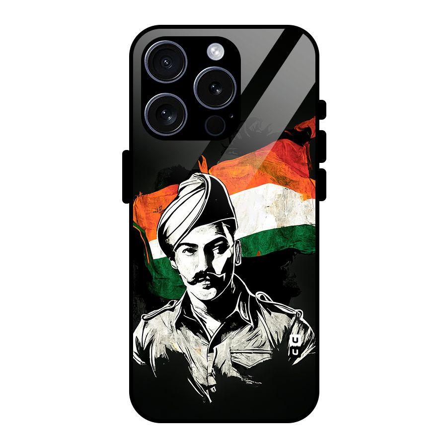 Patriotic Indian Glass Back Case for iPhone 15 Pro