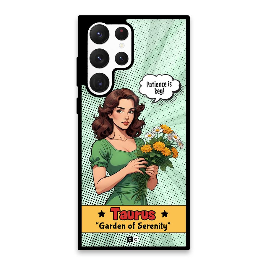Peaceful Taurus Glass Back Case for Galaxy S22 Ultra 5G
