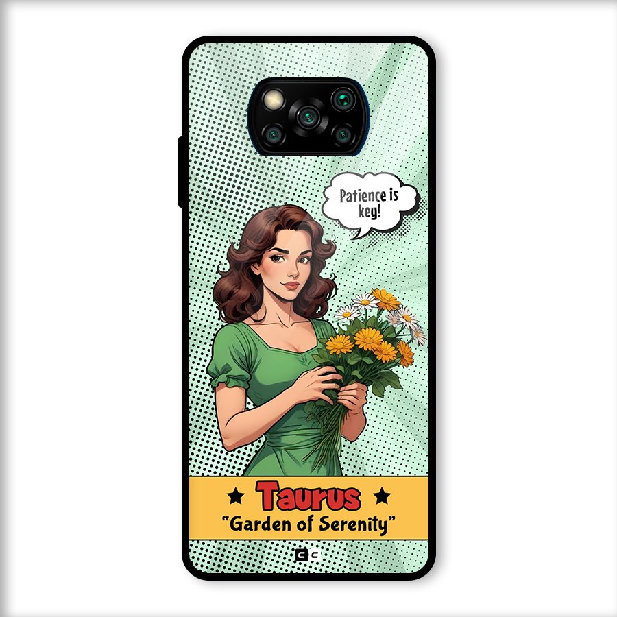 Peaceful Taurus Glass Back Case for Poco X3