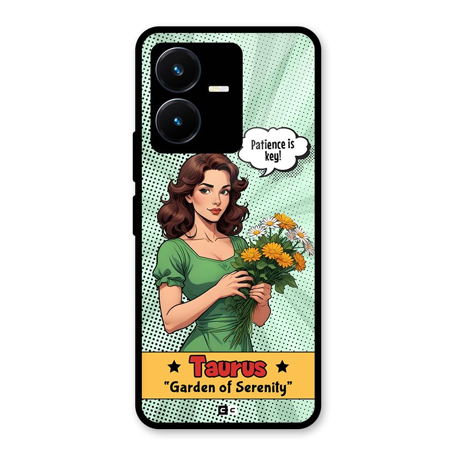 Peaceful Taurus Glass Back Case for Vivo Y22s
