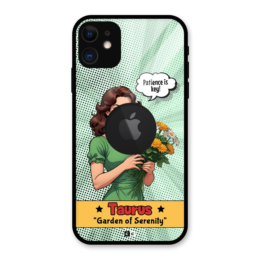 Peaceful Taurus Glass Back Case for iPhone 11 Logo Cut