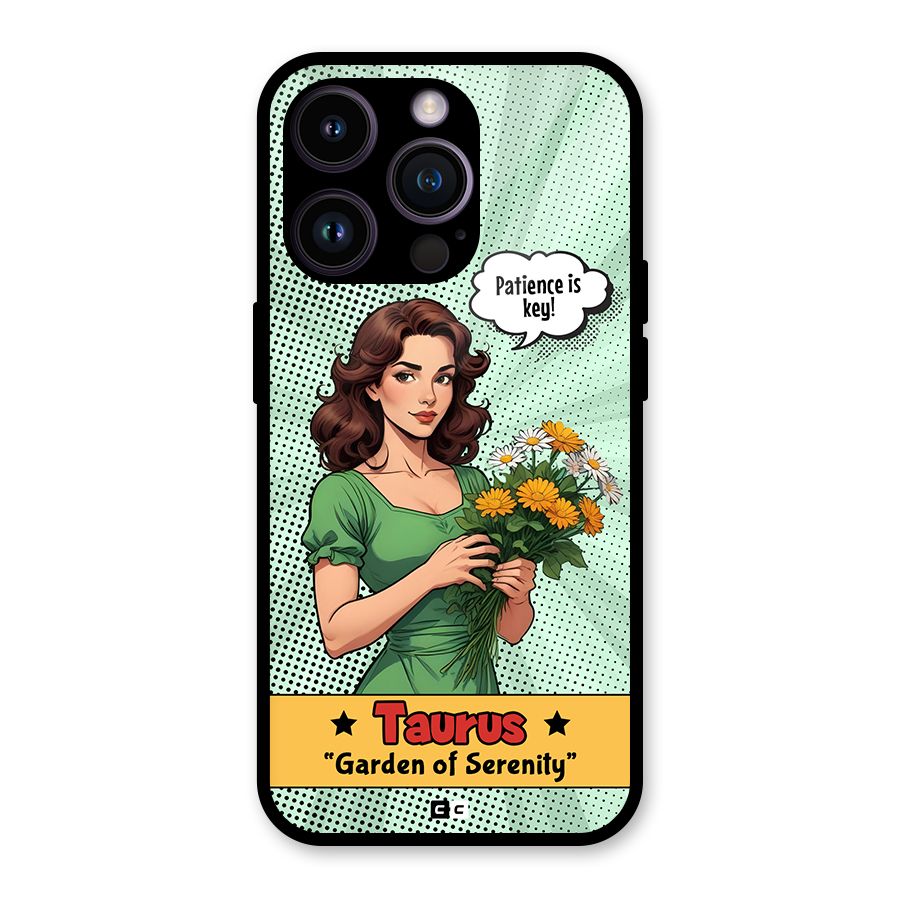 Peaceful Taurus Glass Back Case for iPhone 14 Pro