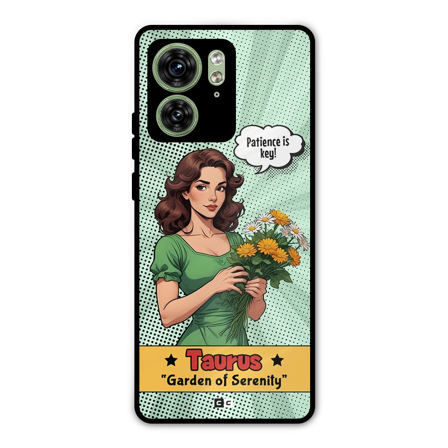 Peaceful Taurus Metal Back Case for Motorola Edge 40 5G