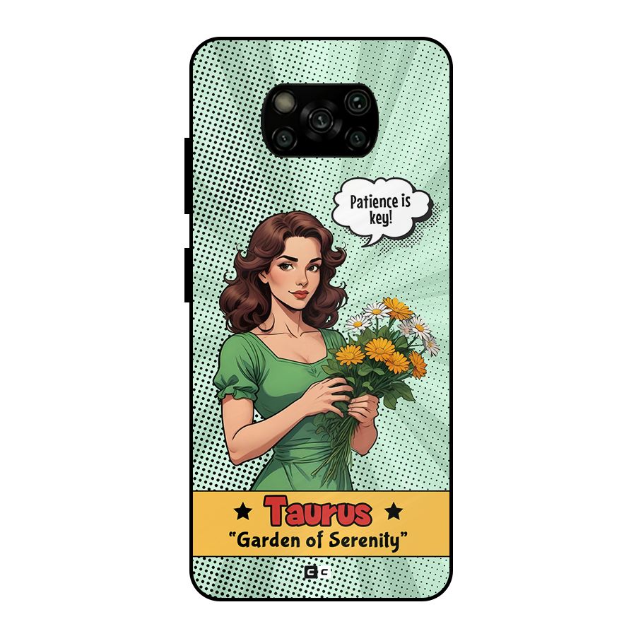 Peaceful Taurus Metal Back Case for Poco X3