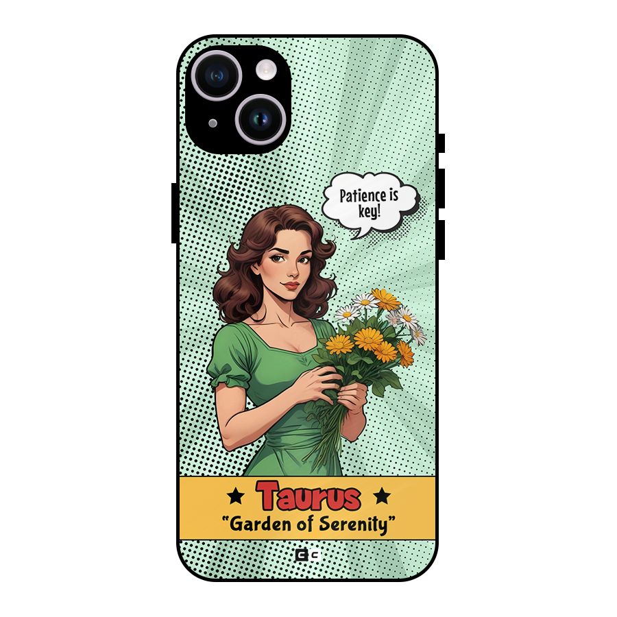 Peaceful Taurus Metal Back Case for iPhone 14 Plus