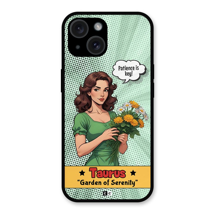 Peaceful Taurus Metal Back Case for iPhone 15