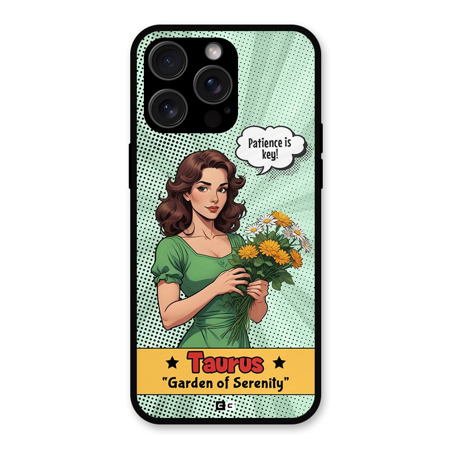 Peaceful Taurus Metal Back Case for iPhone 15 Pro Max