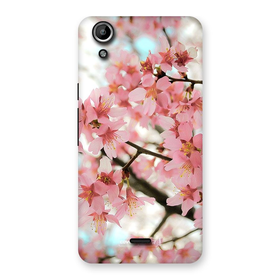 Peach Floral Back Case for Micromax Canvas Selfie Lens Q345